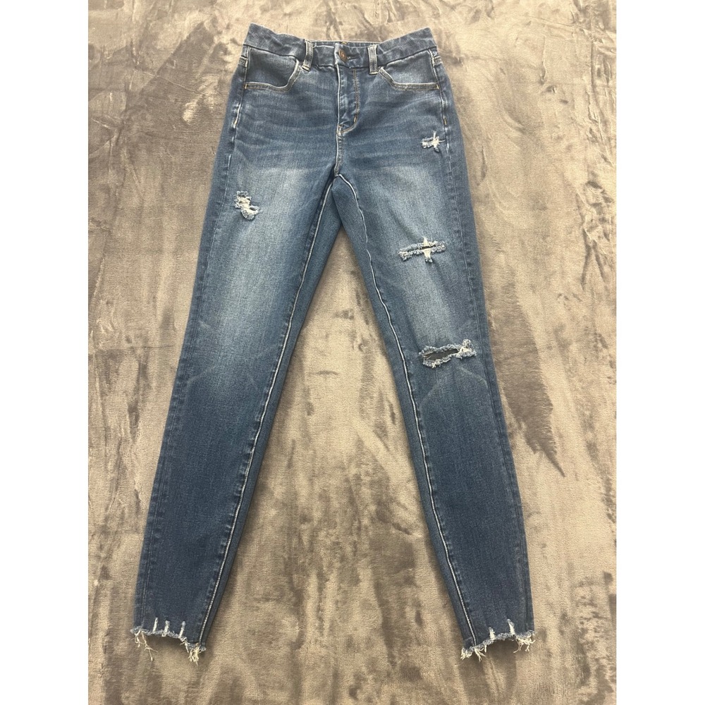 American Eagle The Dream Jean Curvy Hi-Rise Jegging Womens 0 Distressed Indigo